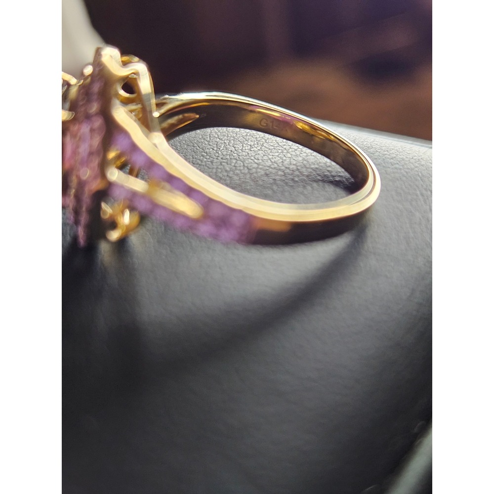 14K Gold 0.76ctw diamond Color Change Sphene 2.05ctw Double Halo Ring 8009061Y - Picture 6 of 6